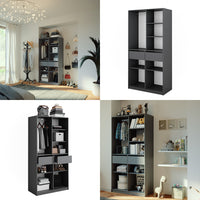 Vicco Armadio Antracite 100 x 200 cm con 2 cassetti