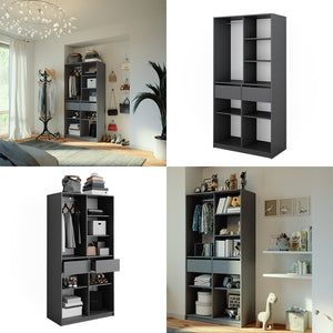 Vicco Armadio Antracite 100 x 200 cm con 2 cassetti