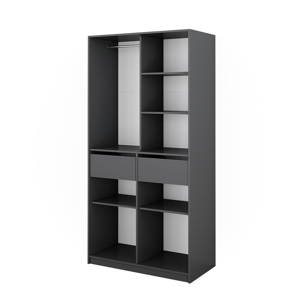 Vicco Armadio Antracite 100 x 200 cm con 2 cassetti