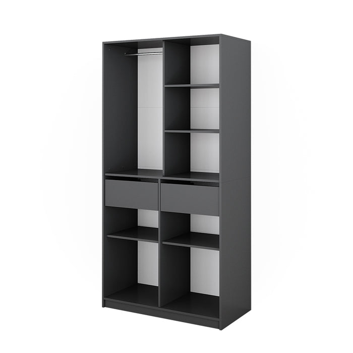 Vicco Armadio Antracite 100 x 200 cm con 2 cassetti