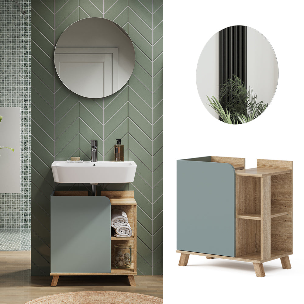 Vicco Set di mobili da bagno Grigio-blu 2 parti