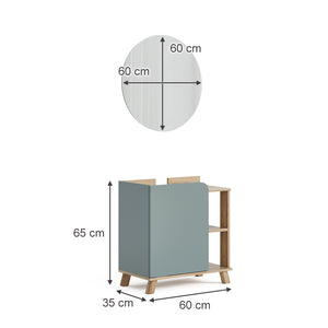 Vicco Set di mobili da bagno Grigio-blu 2 parti