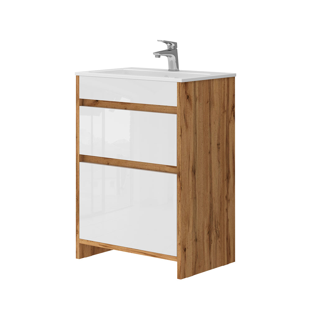 Vicco Set di mobili da bagno Quercia dorata 2 parti, base 60 cm