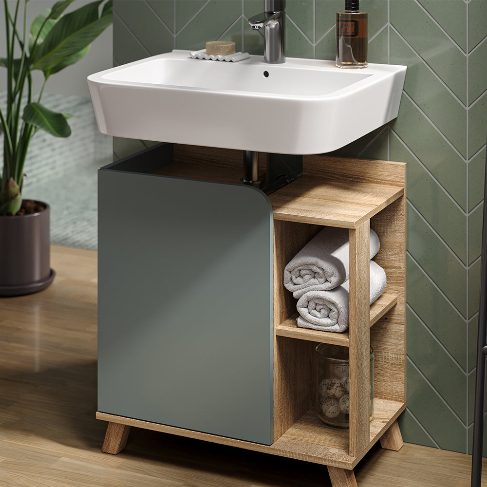 Vicco Set di mobili da bagno Grigio-blu 2 parti