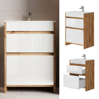 Vicco Set di mobili da bagno Quercia dorata 2 parti, base 60 cm