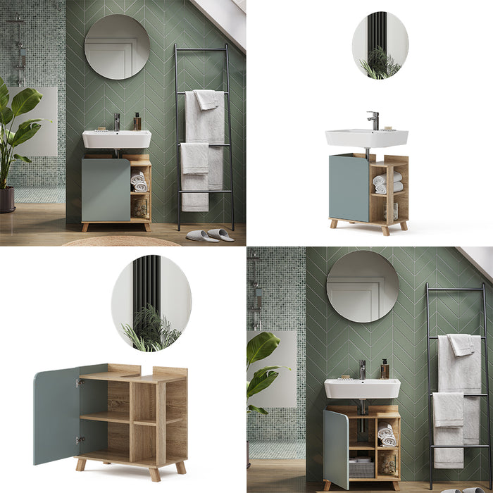 Vicco Set di mobili da bagno Grigio-blu 2 parti