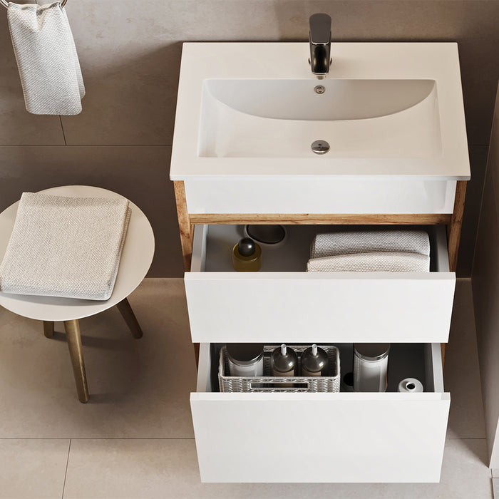 Vicco Set di mobili da bagno Quercia dorata 2 parti, base 60 cm