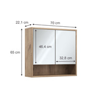 Vicco Specchio da bagno Quercia vichinga 70 x 65 cm con 2 porte