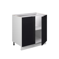 Vicco Mobile lavello cucina Nero a righe 80 cm con ripiano, PL Antracite