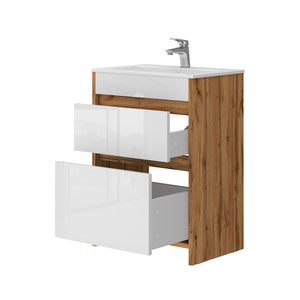 Vicco Set di mobili da bagno Quercia dorata 2 parti, base 60 cm