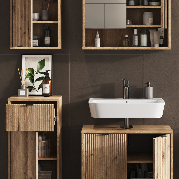 Vicco Set di mobili da bagno Quercia vichinga 4 parti