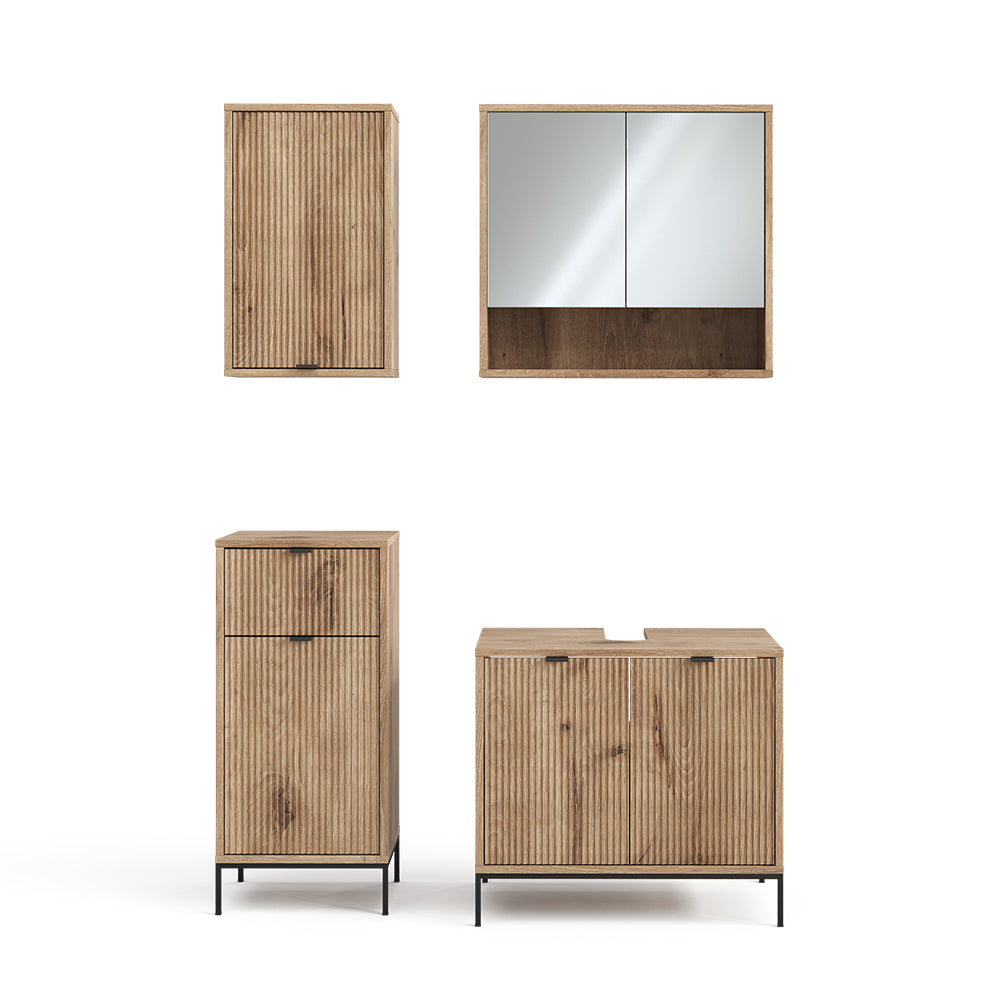 Vicco Set di mobili da bagno Quercia vichinga 4 parti