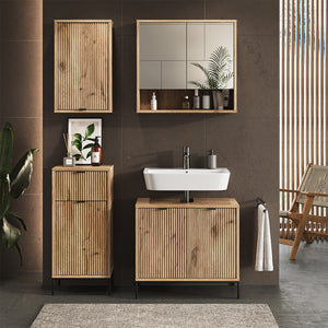 Vicco Set di mobili da bagno Quercia vichinga 4 parti
