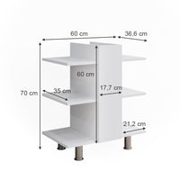Vicco Mobiletto per lavabo Bianco 60 x 70 cm con 6 ripiani