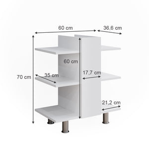 Vicco Mobiletto per lavabo Bianco 60 x 70 cm con 6 ripiani