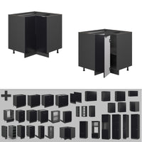 Vicco Mobile ad angolo cucina Nero a righe 80.5 cm senza piano di lavoro