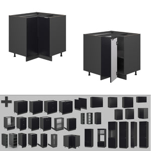 Vicco Mobile ad angolo cucina Nero a righe 80.5 cm senza piano di lavoro