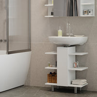 Vicco Mobiletto per lavabo Bianco 60 x 70 cm con 6 ripiani