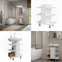 Vicco Mobiletto per lavabo Bianco 60 x 70 cm con 6 ripiani