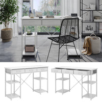 Vicco Scrivania Bianco 120 x 40 cm con 3 cassetti