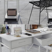 Vicco Scrivania Bianco 120 x 40 cm con 3 cassetti