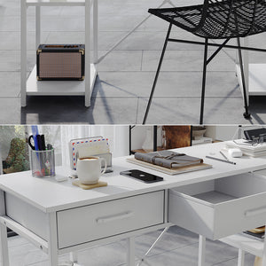 Vicco Scrivania Bianco 120 x 40 cm con 3 cassetti