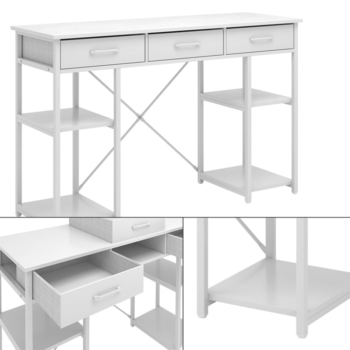 Vicco Scrivania Bianco 120 x 40 cm con 3 cassetti