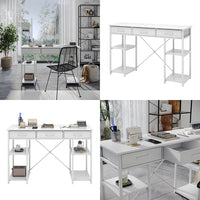 Vicco Scrivania Bianco 120 x 40 cm con 3 cassetti