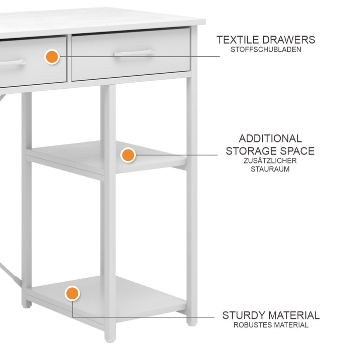 Vicco Scrivania Bianco 120 x 40 cm con 3 cassetti