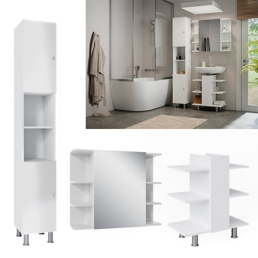 Vicco Set di mobili da bagno Bianco 3 parti