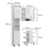 Vicco Set di mobili da bagno Bianco 3 parti