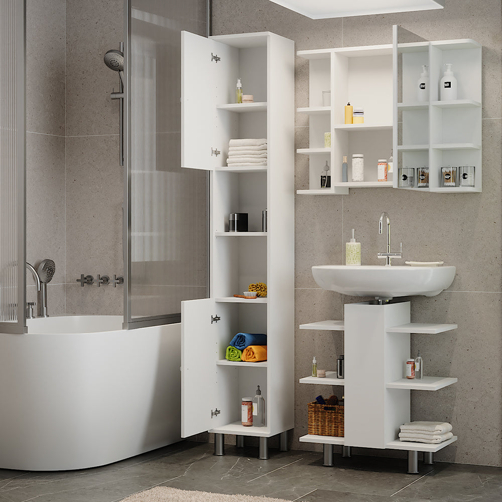 Vicco Set di mobili da bagno Bianco 3 parti