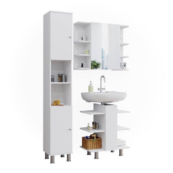 Vicco Set di mobili da bagno Bianco 3 parti