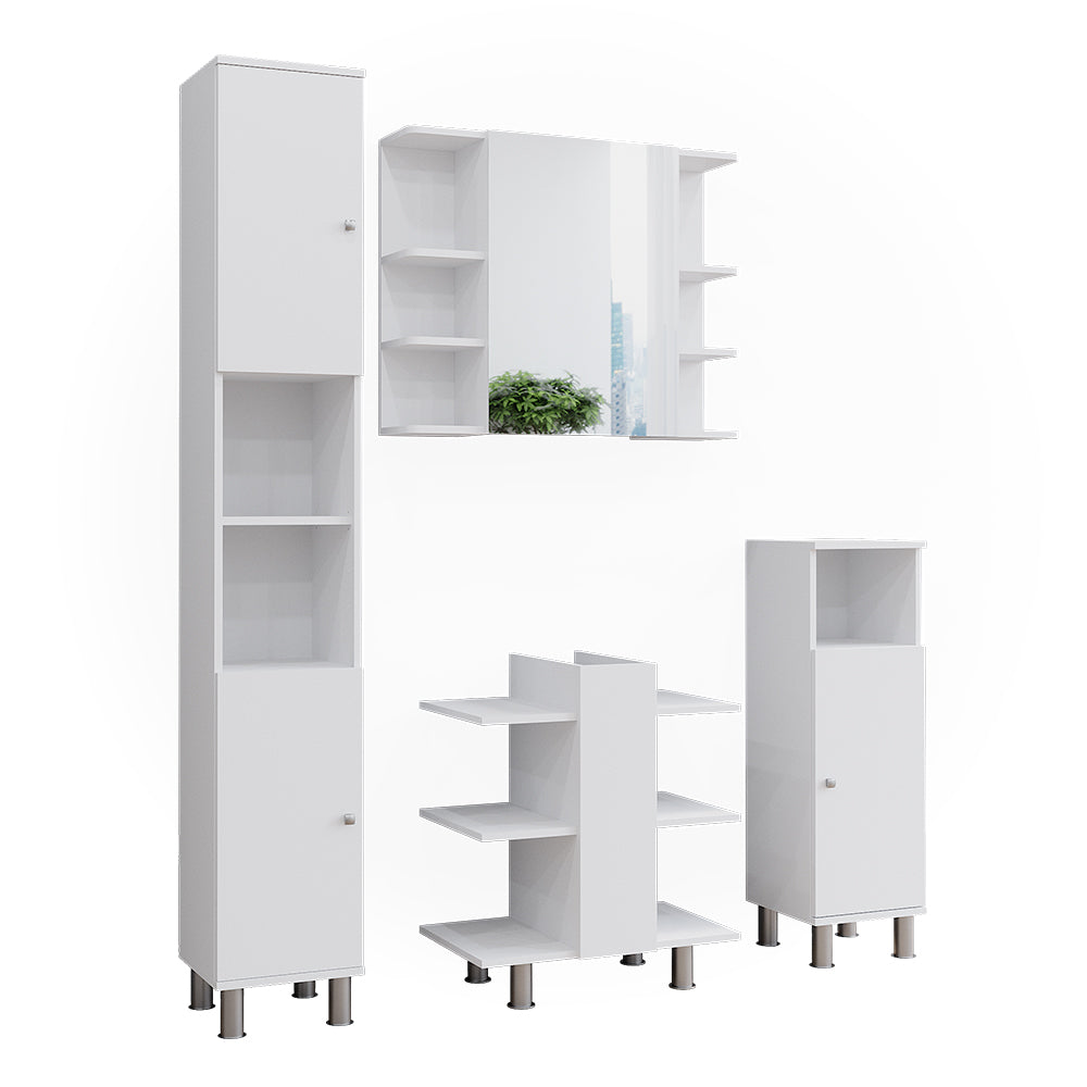 Vicco Set mobili bagno Bianco 4 parti