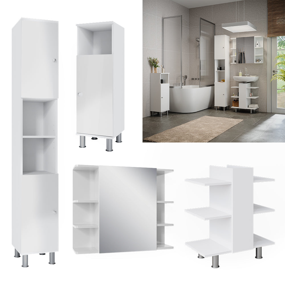 Vicco Set mobili bagno Bianco 4 parti