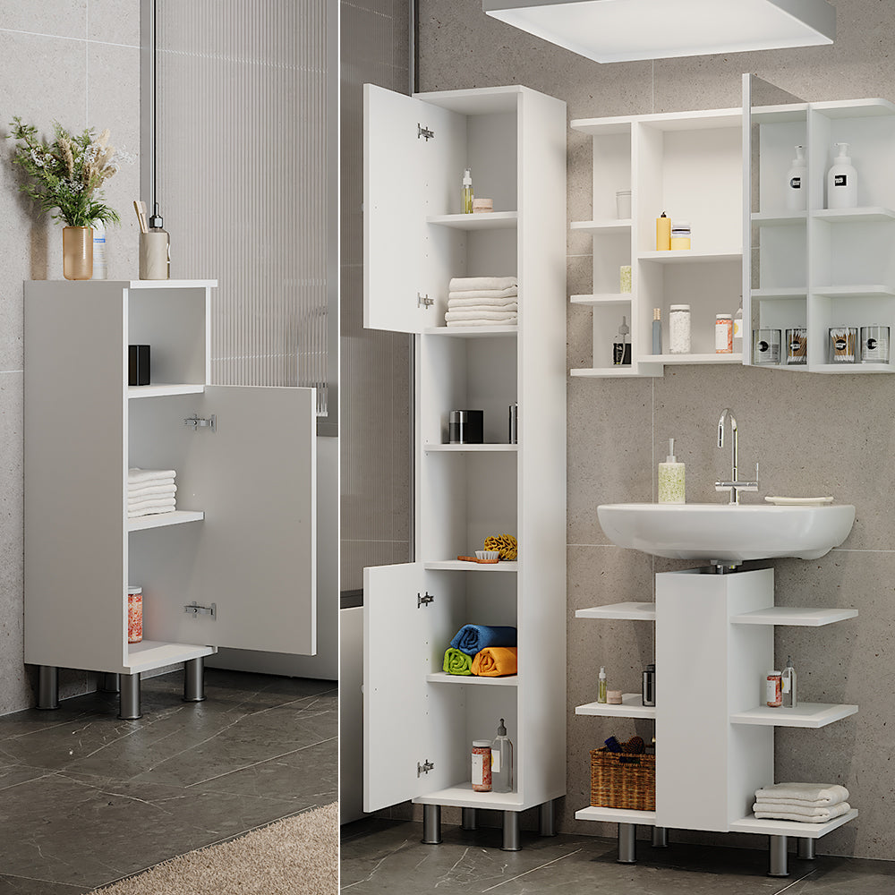 Vicco Set mobili bagno Bianco 4 parti