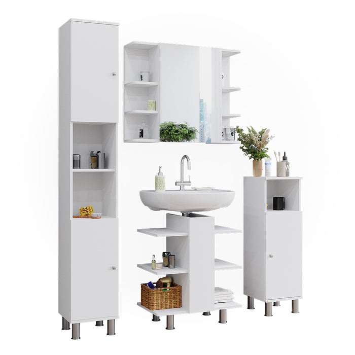 Vicco Set mobili bagno Bianco 4 parti