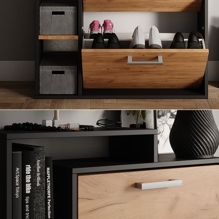 Vicco Scarpiera Quercia dorata 80 x 128.3 cm con 3 scomparti