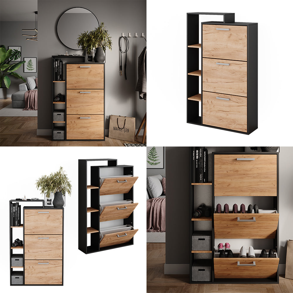 Vicco Scarpiera Quercia dorata 80 x 128.3 cm con 3 scomparti