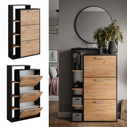 Vicco Scarpiera Quercia dorata 80 x 128.3 cm con 3 scomparti