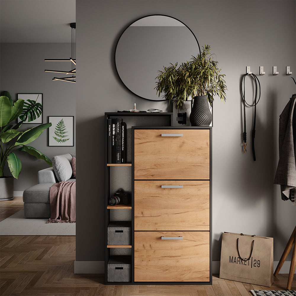 Vicco Scarpiera Quercia dorata 80 x 128.3 cm con 3 scomparti