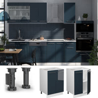 Vicco Armadi da cucina  Blu scuro lucido 60 cm , PL Antracite