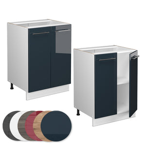 Vicco Armadi da cucina  Blu scuro lucido 60 cm , PL Antracite