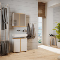 Vicco Set mobili bagno Bianco/Artisan 2 parti, base 60 cm