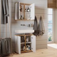 Vicco Set mobili bagno Bianco/Artisan 2 parti, base 60 cm