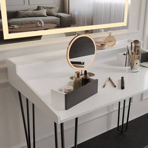 Vicco Tavolo da toilette Bianco 110 cm con specchio a LED