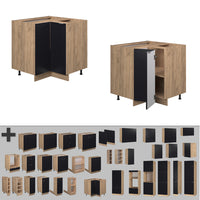 Vicco Mobile ad angolo cucina Nero a righe 80.5 cm senza piano di lavoro