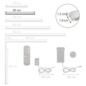 Vicco Striscia LED bianca 40 x 1,5 x 1,5 cm
