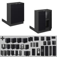 Vicco Isola cucina Nero a righe 60 cm senza piano di lavoro