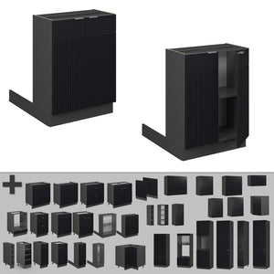 Vicco Isola cucina Nero a righe 60 cm senza piano di lavoro